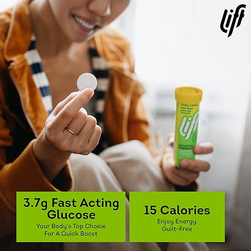 Miniatura 3 de Lift Tabletas energéticas masticables de glucosa de acción rápida  Limón y lima  Tubo de 10 unidades (paquete de 12)