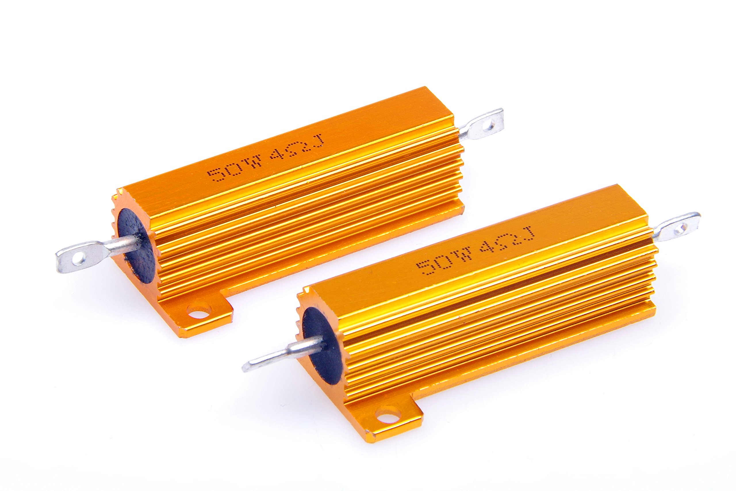 LM YN 50 Watt 4 Ohm 5% Wirewound Resistor Electronic Aluminium Shell Resistors Gold (Pack of 2)