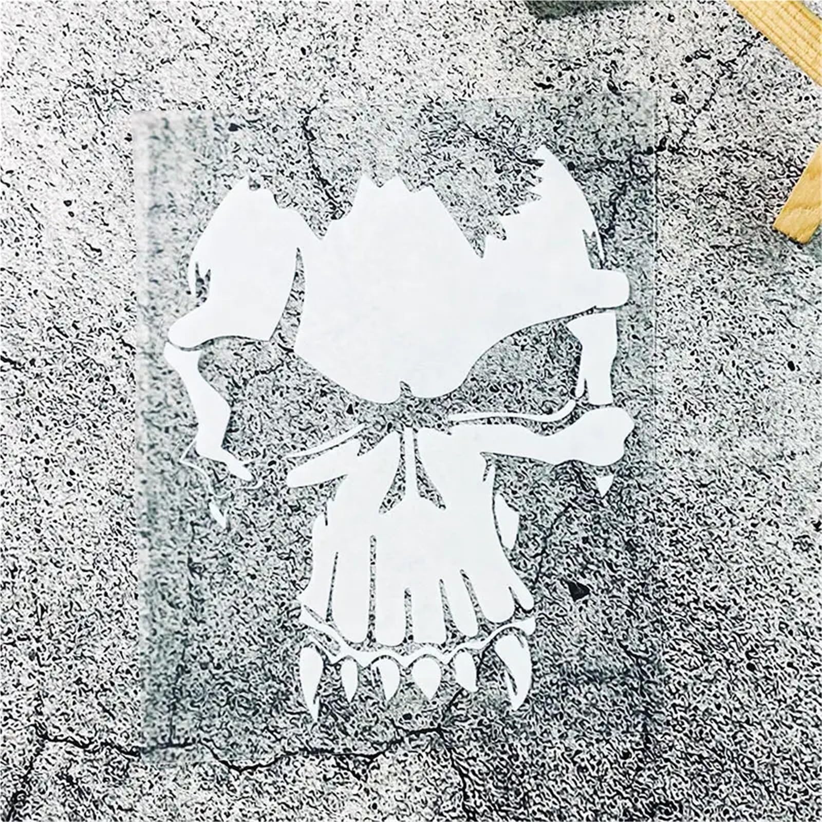 Skull Motorcycle Helmet Sticker,Gradient Decal, Adhesive for Scooter Motorcycle