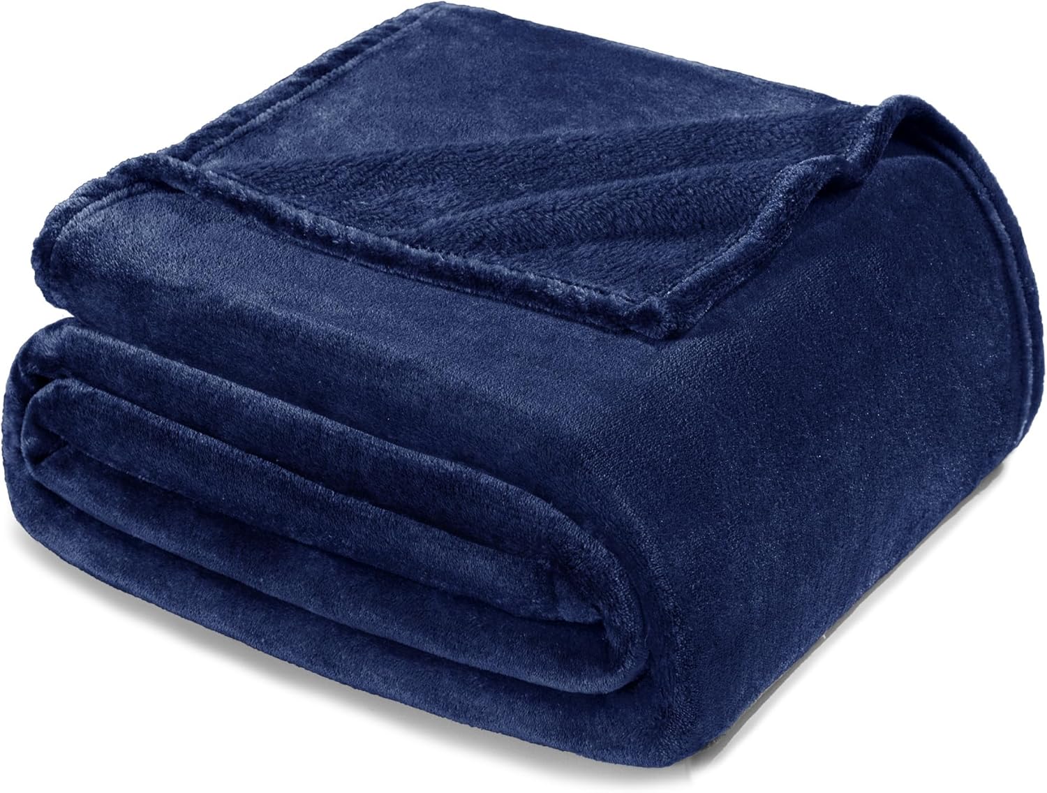 Exclusivo Mezcla Fleece Blanket King Size for Bed, Super Soft and Warm, All Season Use, Cozy, Plush, Lightweight, 120x120 Inches, Navy Blue