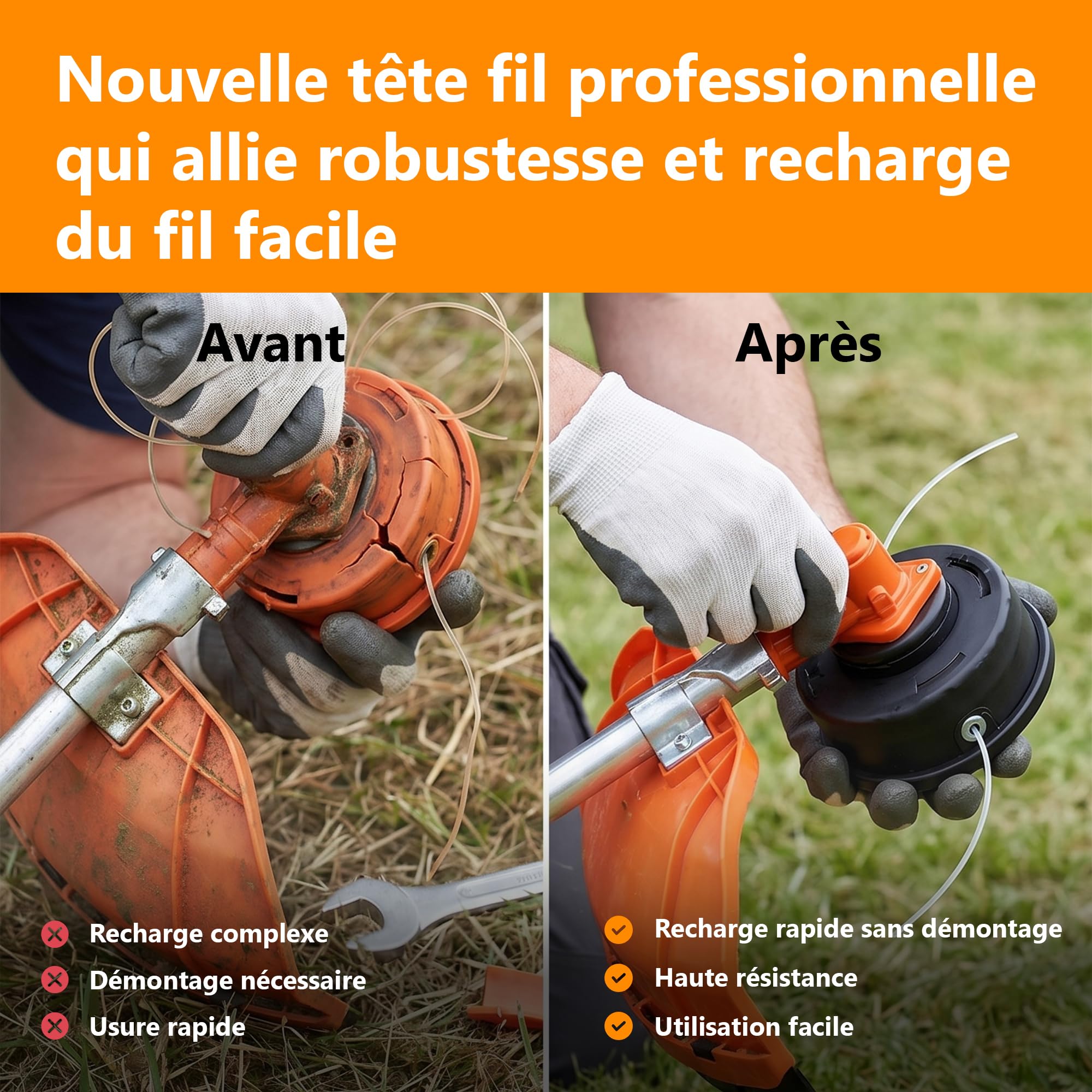 GT Garden Débroussailleuse Thermique, 52 cm3, 3 CV