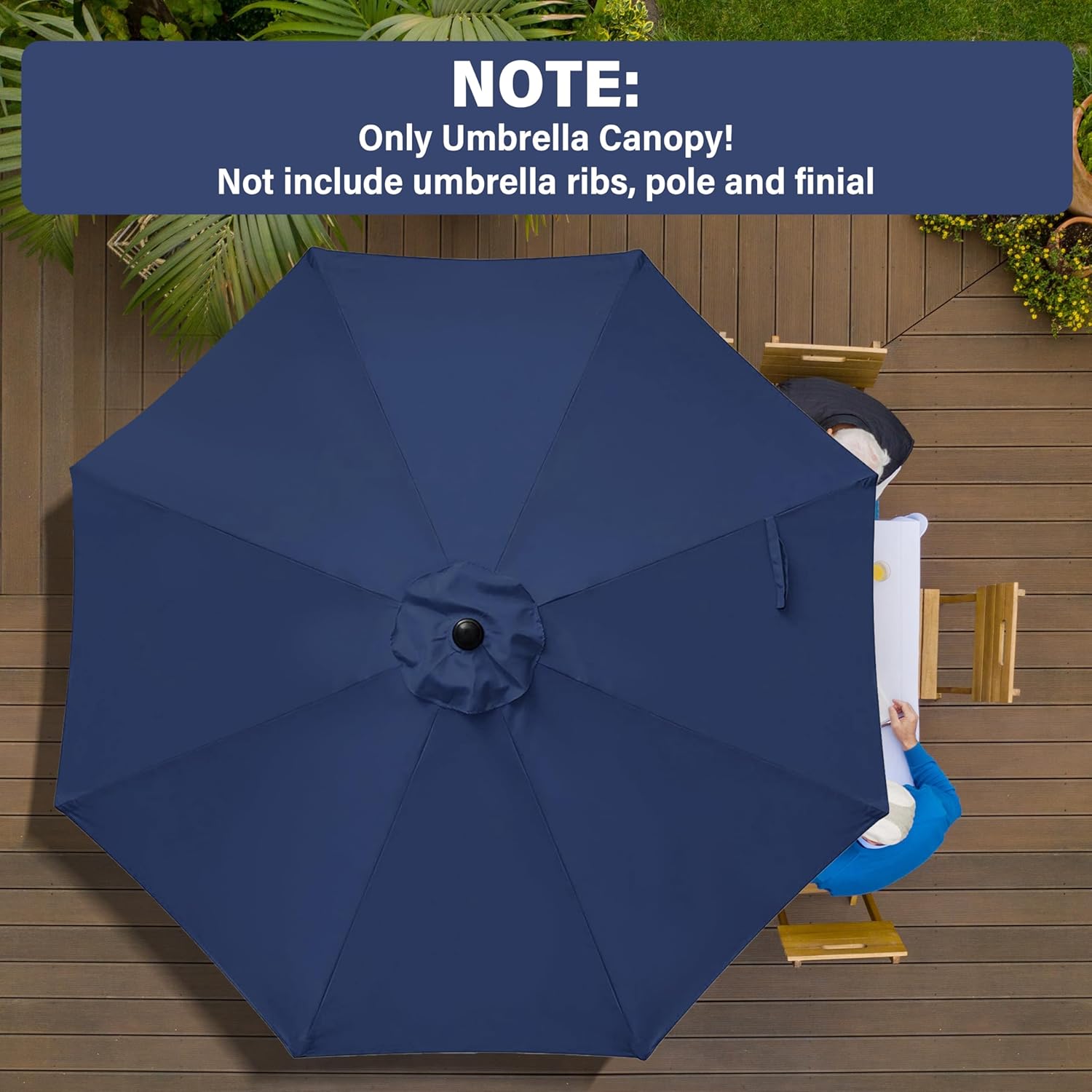 HealSmart 9' Patio Umbrella Replacement Canopy Cover with 8 Ribs, Outdoor Table Market Yard Umbrellas