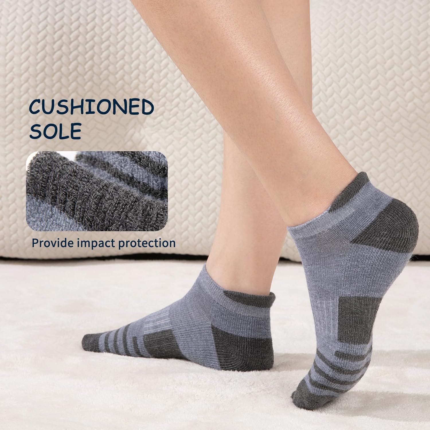 Comfoex 10 Pairs Boys Socks Ankle Athletic Socks For Boys 4-7 7-10 10-12 Years Old With Cushioned Sole - Image 2