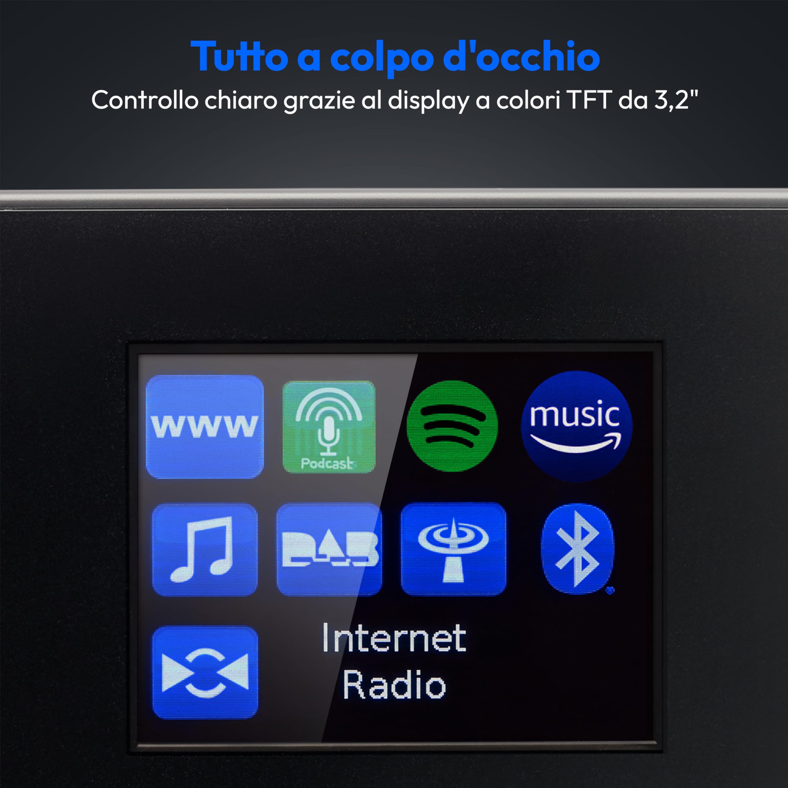 Medion P85444 2.1 Radio Internet z subwooferem DAB+ FM Spotify Connect WLAN Bluetooth
