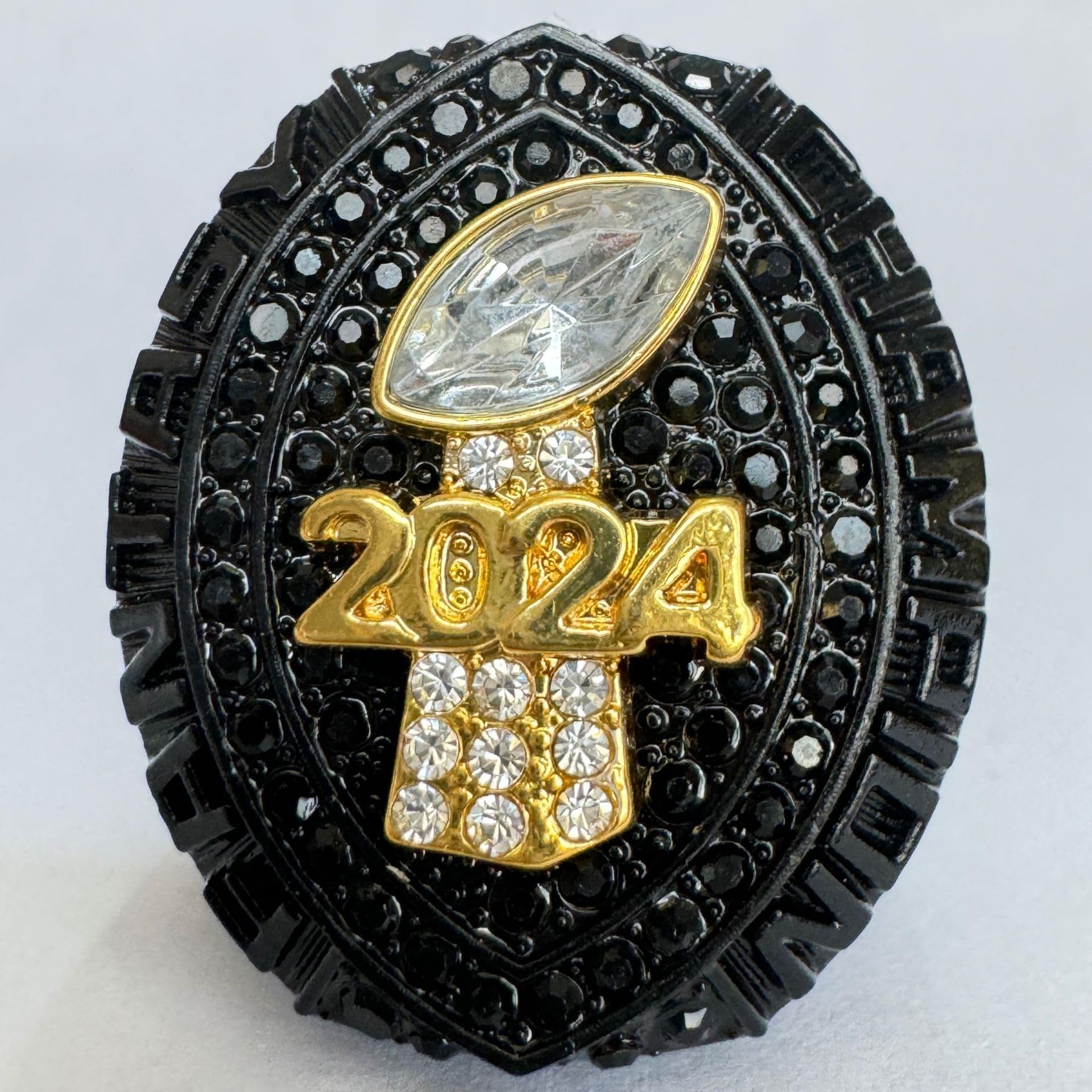 2024 Fantasy Football Ring, Meisterschaftsring, FFL-Meisterschaftstrophäe, Geschenkbox, Ring-Displaybox(Black,11)