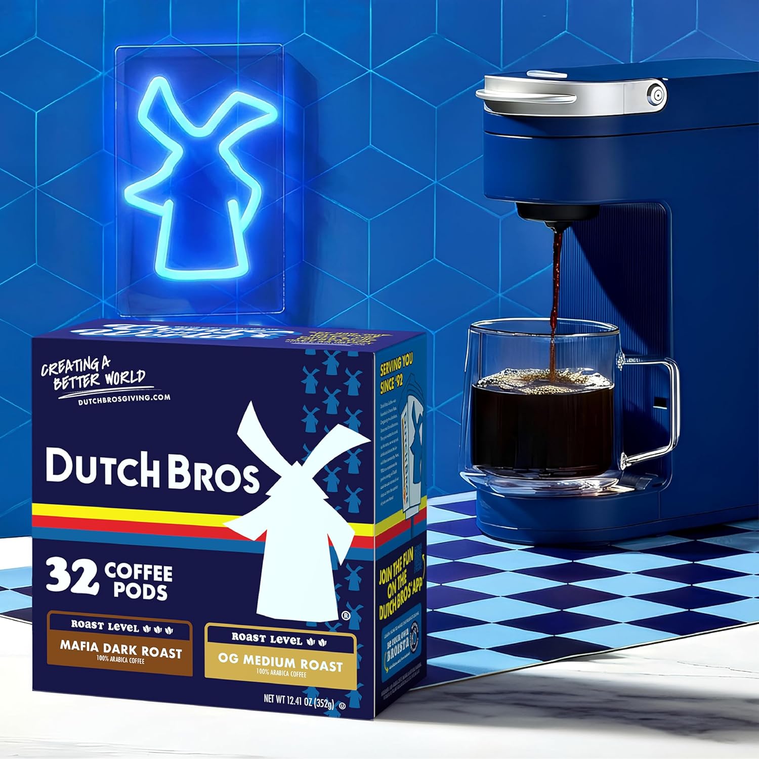 Dutch Bros® Medium and Dark Roast Coffee Variety Pack, 32 Count, Single Serve Coffee Pods for Keurig K-Cup Brewers