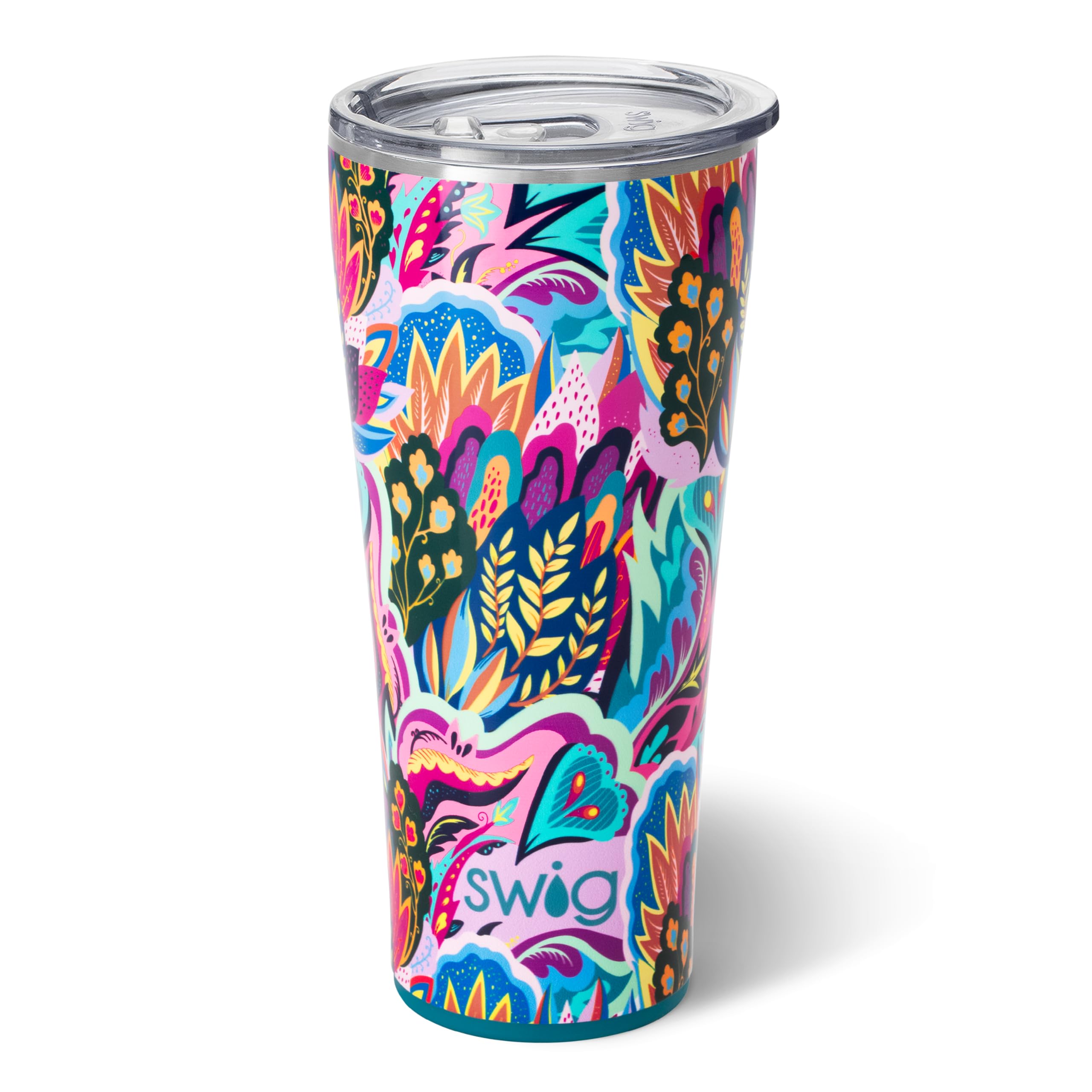 Swig Life 32oz Insulated Tumbler, Travel Coffee Tumbler with Lid, Cup Holder Friendly Travel Coffee Mug, Stainless Steel with Lid (Bazaar)