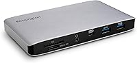 Vista 1 de Kensington SD2480T Thunderbolt 3 y USB-C Dual 4K Estación de acoplamiento con lector de tarjetas PD, SD y Micro SD de 60 W, para Windows y MacBooks