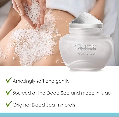 Miniatura 2 de Premier Dead Sea Aromatic Salt Scrub, exfoliante corporal, sales de baño infundidas con aceites esenciales, aceite de jojoba, aceite de vitamina E,