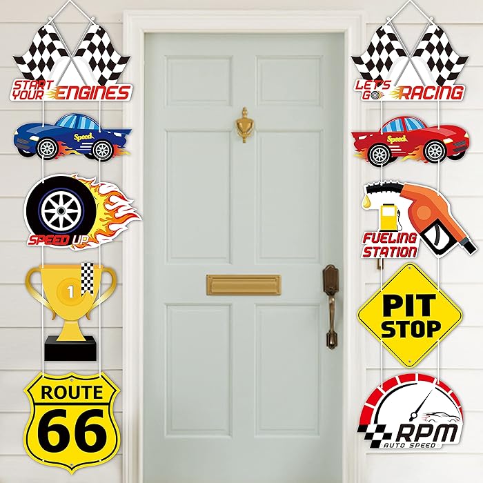 Buy BeYumi 10Pcs Race Car Theme Party Decorations Supplies Checkered