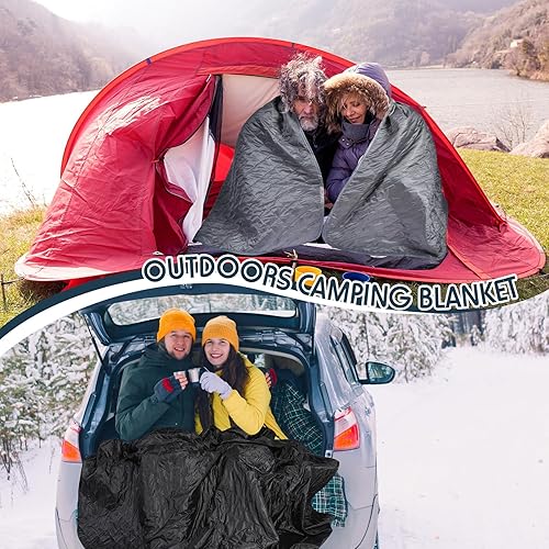 Miniatura 3 de Moukeren 6 mantas impermeables para exteriores, grandes, portátiles, de vellón, gruesas y cálidas, para estadio, lavables a granel, para acampar en