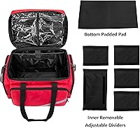 Vista 3 de Trunab Bolsa médica con ruedas con carrito desmontable, bolsa con ruedas para enfermeras con divisores extraíbles para laptop de 15.6 pulgadas