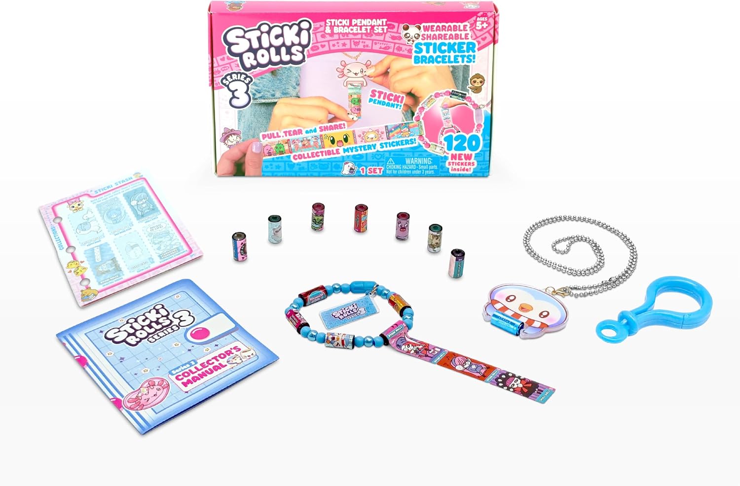 Sticki Rolls Pendant Pack - Wearable Sticker Toy Bracelet Kit