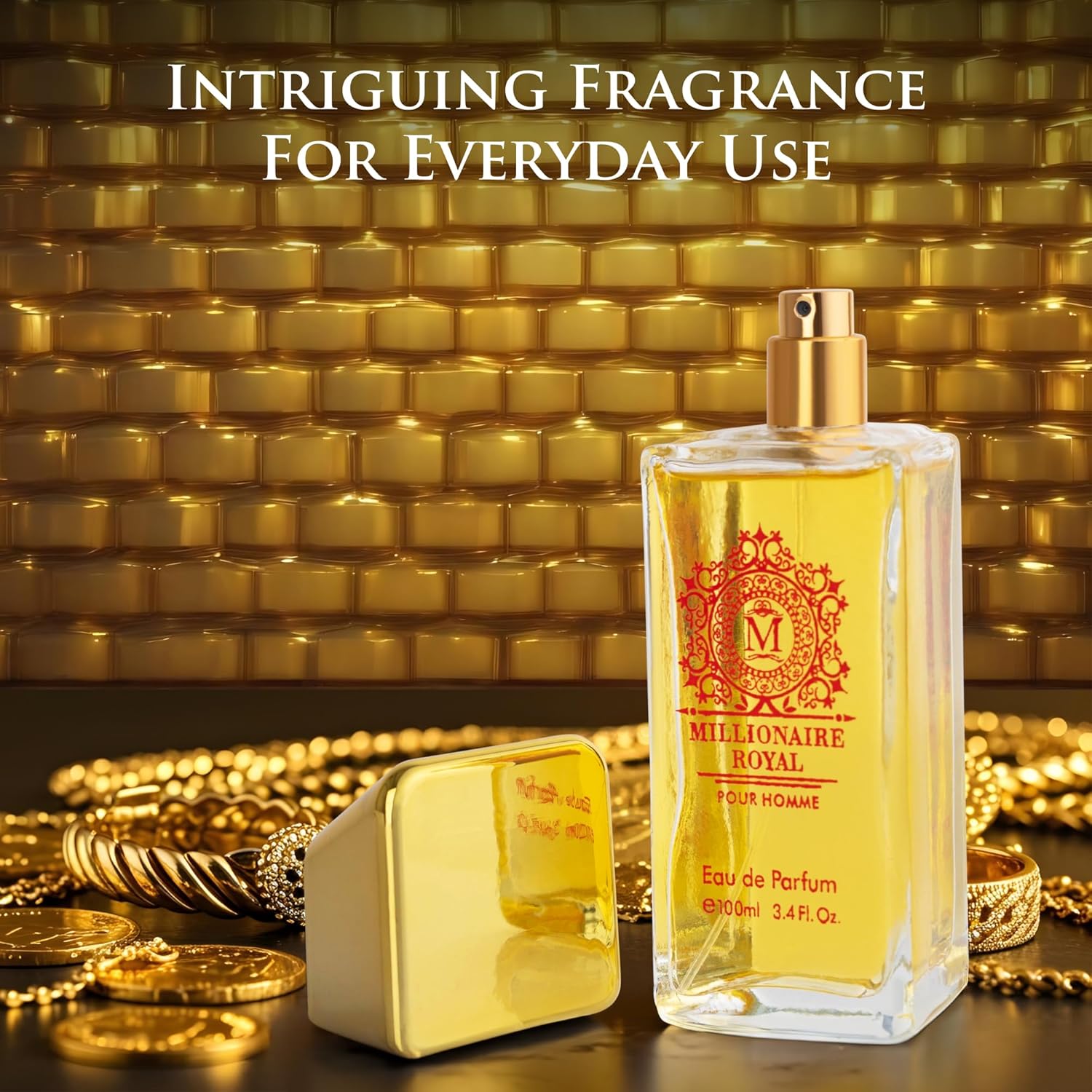 Millionaire Royal for Men - Oriental Fresh Woody Fragrance - Top Notes of Mandarin, Bergamot & Cardamom - Natural, Mild, Free of Parebens, Vegan & Cruelty-Free - Elegant 100ml Bottle, Parfume for Men - Image 8
