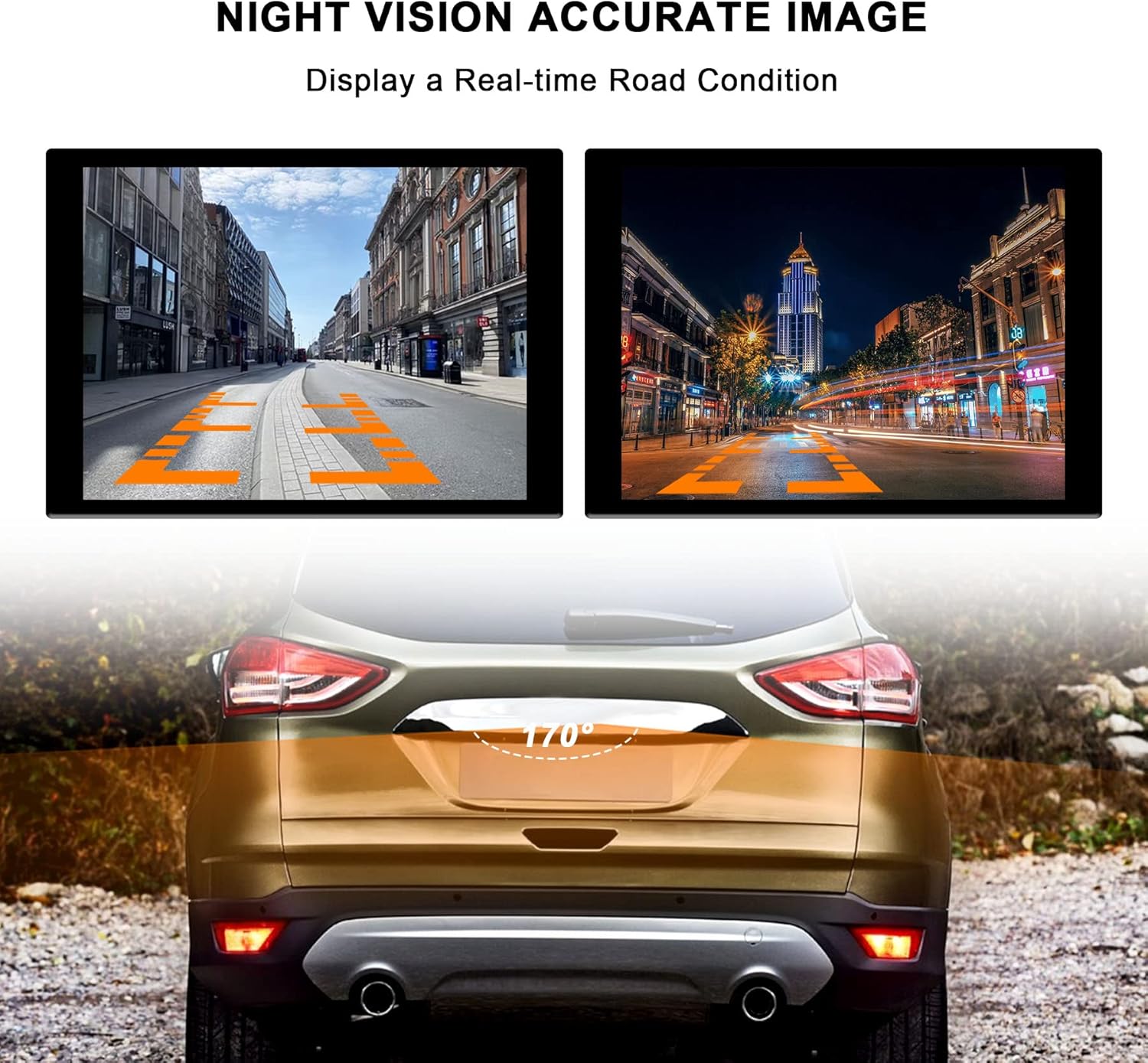 Rear View Backup Camera Fits for Ford Escape 2014 2015 2016, Rear Park Assist Camera Direct Fit Replace EJ5Z-19G490-A EJ5Z19G490A