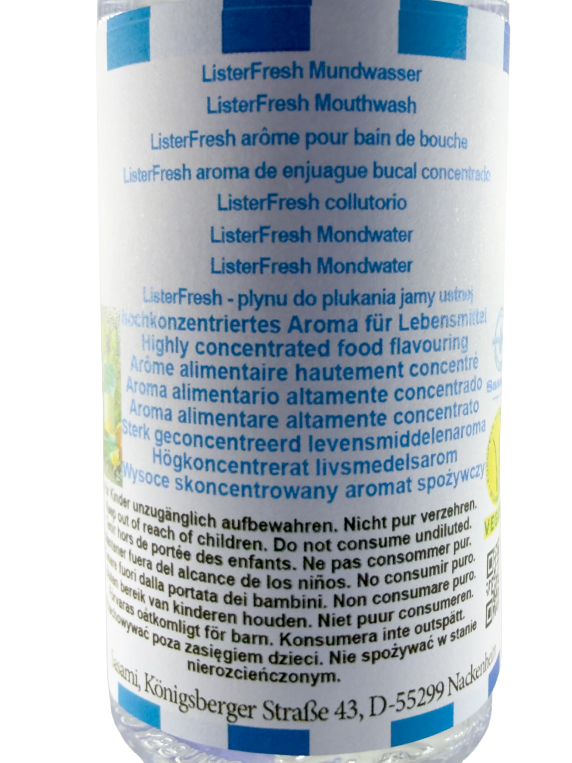 ListerFresh - płynu do płukania jamy ustnej aromat Koncentrat - wegański - Sasami - 100ml