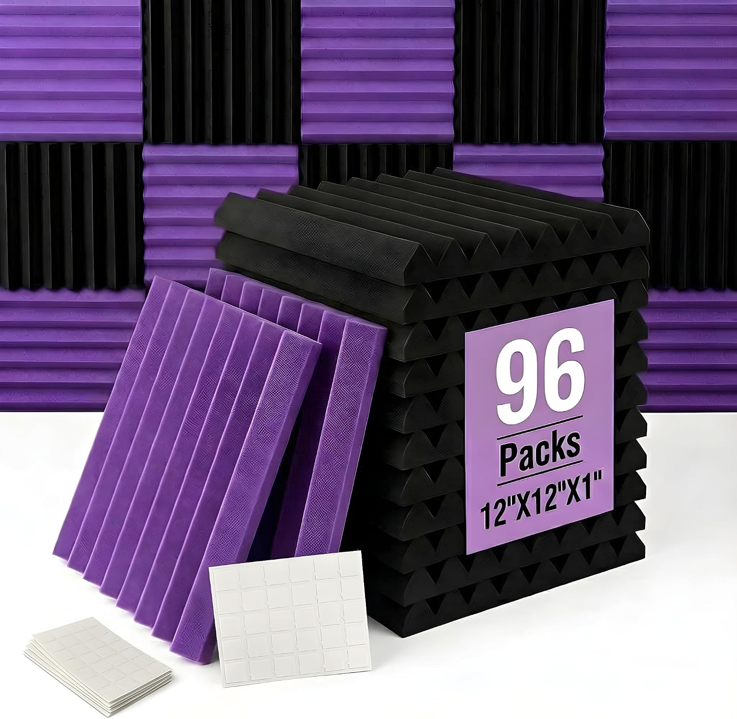 Amazon.com: 96 Pack Absorb the echo Acoustic Foam Panel Wedge Studio ...