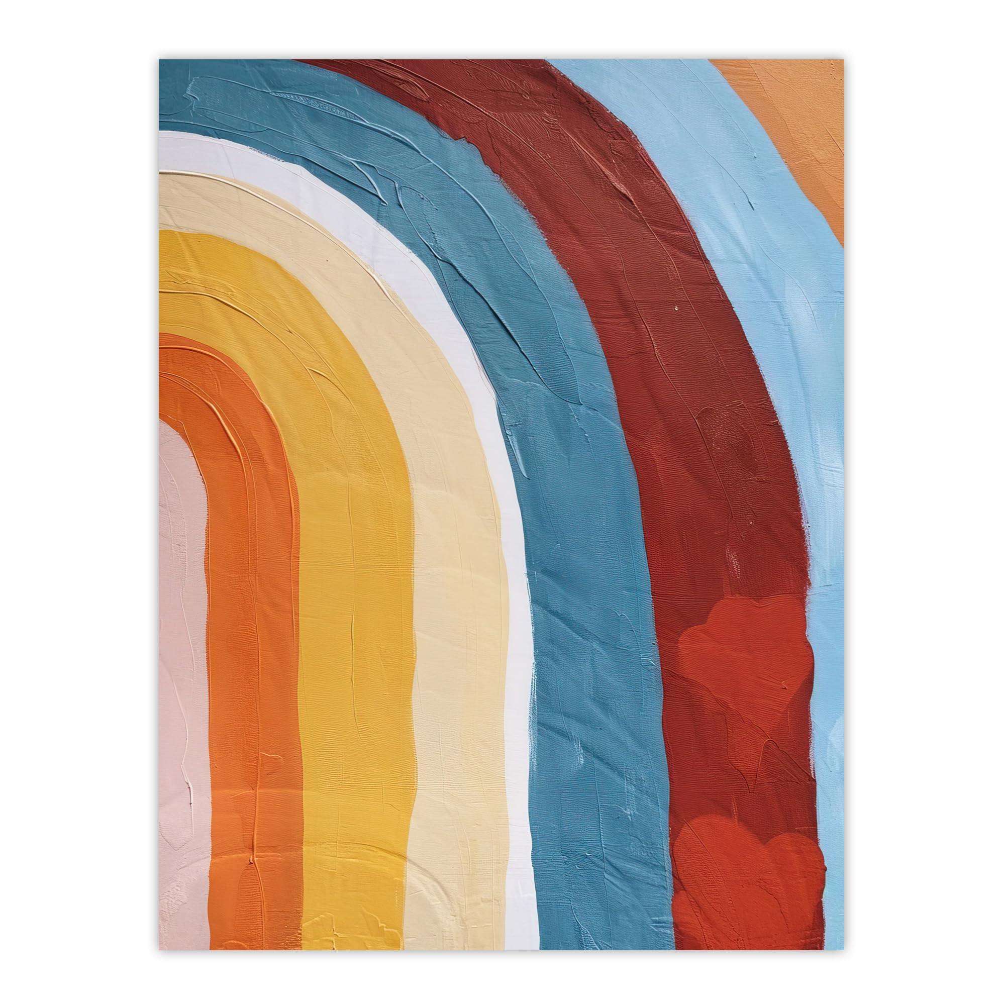 Artery8 Mid Century Modern Rainbow Painting Abstract Boho Kids Bedroom Extra Large XL Wall Art Poster Print