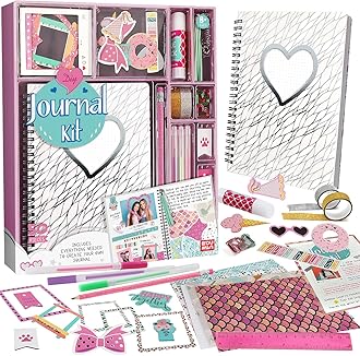 EDUMAN DIY Journal Set 70 Pcs for Girls - Art and Crafts Gift for Girls Age 8-12, Birthday & Christmas Gifts Ideas, Stickers Toys for Teens - Kids Scrapbooking Kits - Diary Supplies