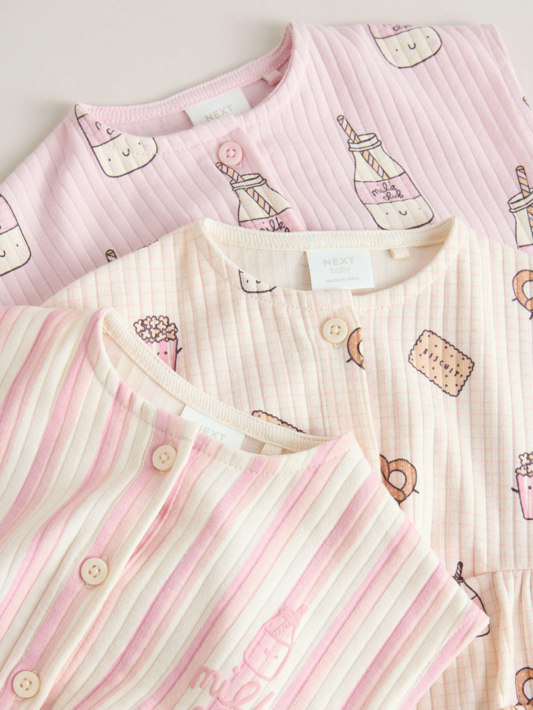 NEXT Baby Mädchen Strampelanzüge im 3er-Pack