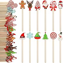 120 Pcs Christmas Coffee Stir Sticks Wooden Coffee Stirrers Wooden Stirrers Cocktail Stirrers Disposable Drink Stirrers for Stirring Hot Chocolate Milkshake Restaurant Home Office (Novel Style)