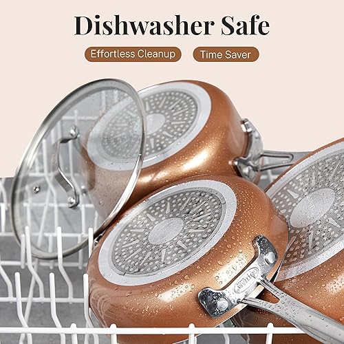 Miniatura 8 de GOTHAM STEEL Sartén de 5.5 cuartos de galón con tapa, sartenes antiadherentes, sartén antiadherente, sartén antiadherente, sartén antiadherente,