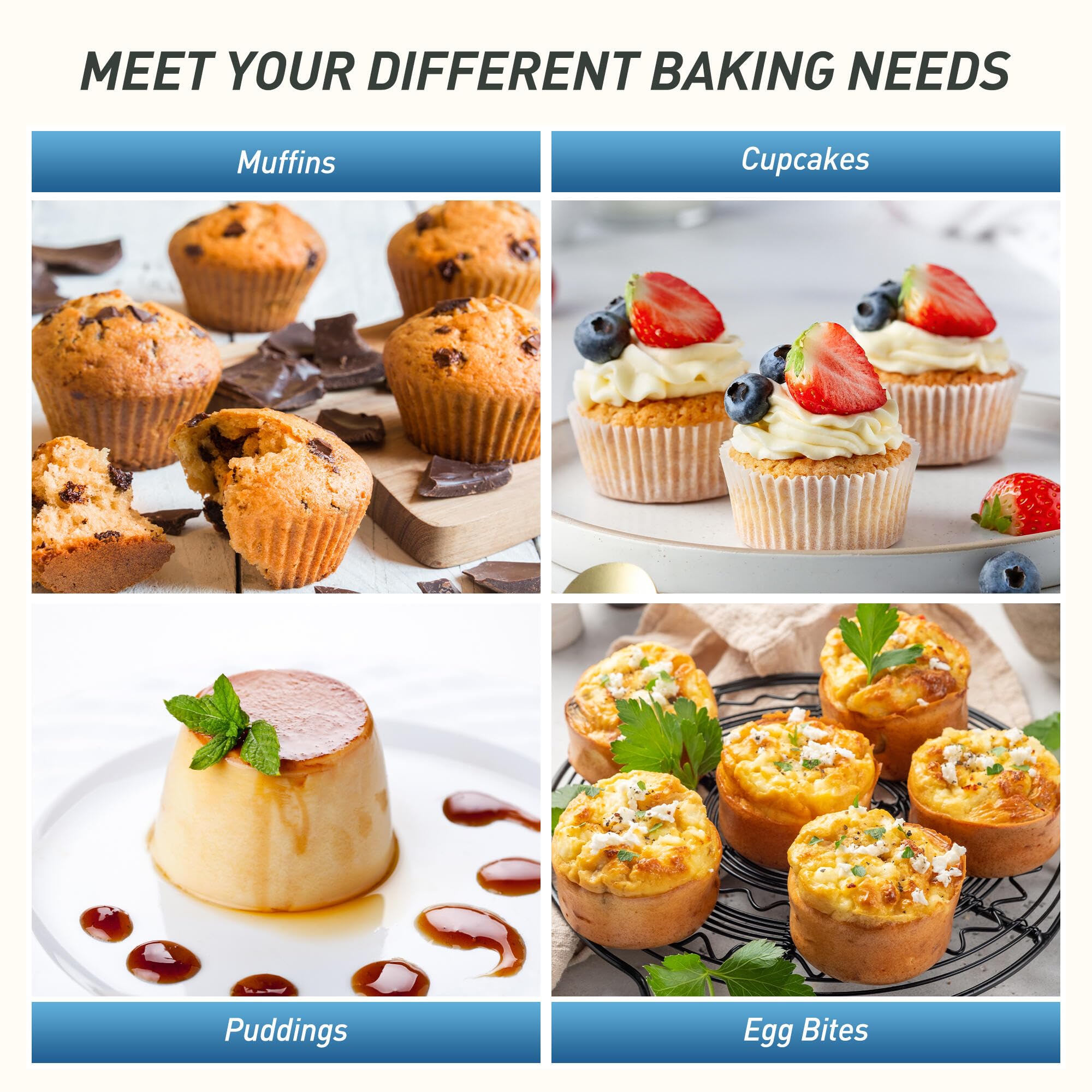 Socisen 12 Cup Silicone Muffin Pan - Non-Stick & Durable -8