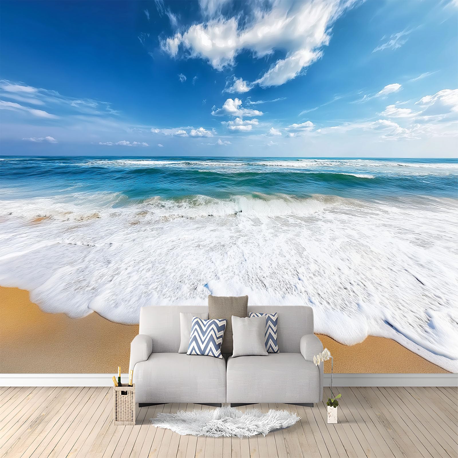 Fotografia, natura, plaża, fale, sztuka, fototapeta, 500 x 280 cm, efekt 3D, obraz ścienny, tapeta z włókniny, nowoczesna tapeta ścienna, pokój dziecięcy, sypialnia, tło TV, dekoracja ścienna