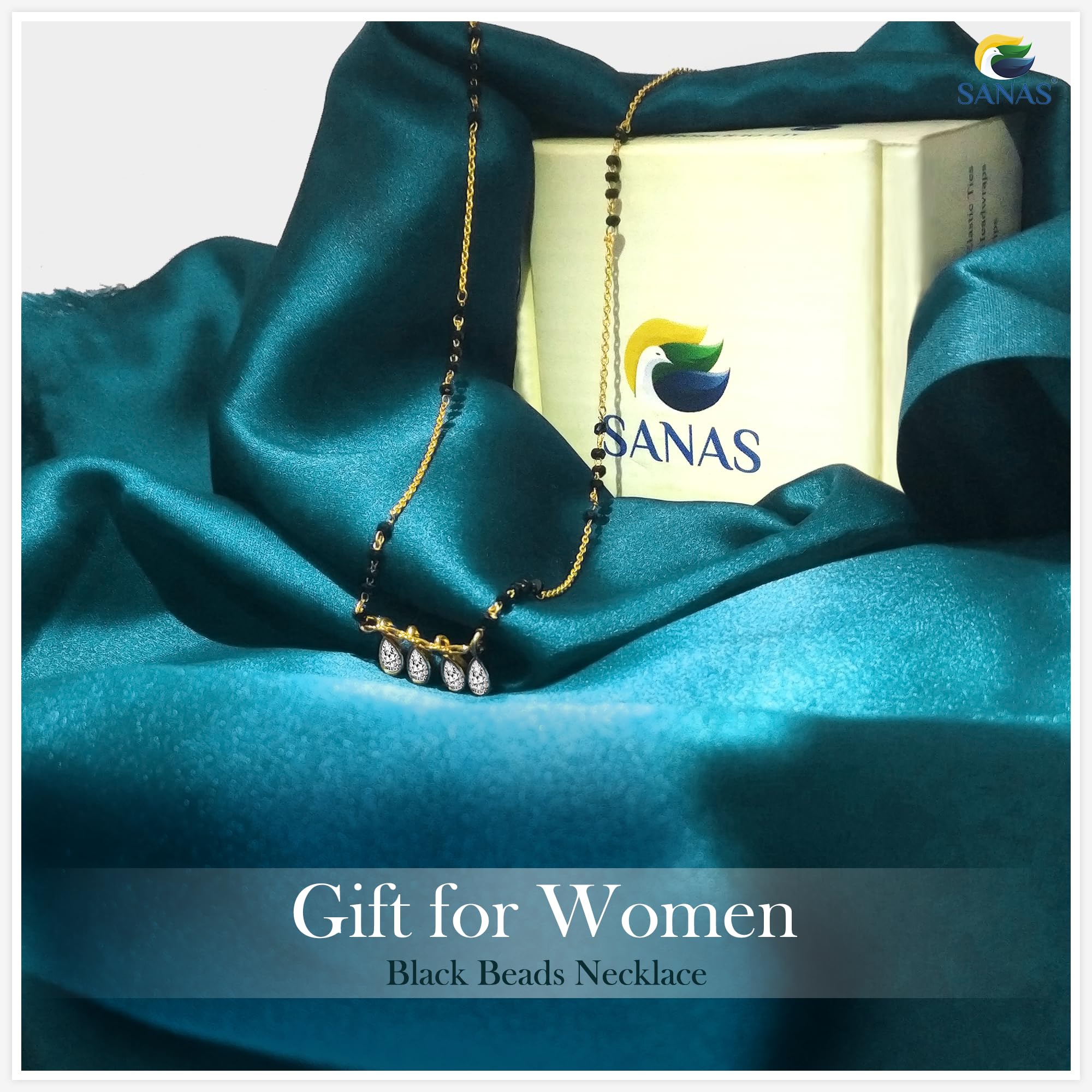 Four Stone Necklace with Extendable Chain Pendant