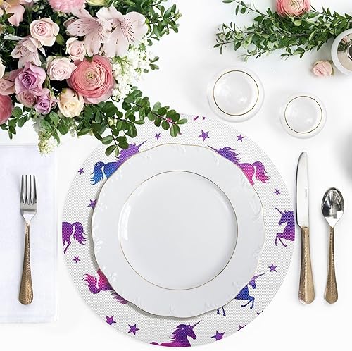 Miniatura 5 de Vibrant Unicorns Table Placemat, Non Slip Heat Resistant Place Mats for Wood Table for Kitchen one sizex1