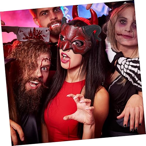 Miniatura 8 de KOMBIUDA 2 máscaras de diablo máscaras de diablo, máscara de ojo de diablo, máscara de demonio, máscara de media cara, máscara de graduación,