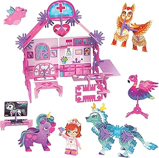 Vet Care Center | Build-Your-Own Magical Creatures Hospital Play Set, Kids 3D Puzzle Toy - STEM Girl Toys Ages 6-7 and Up