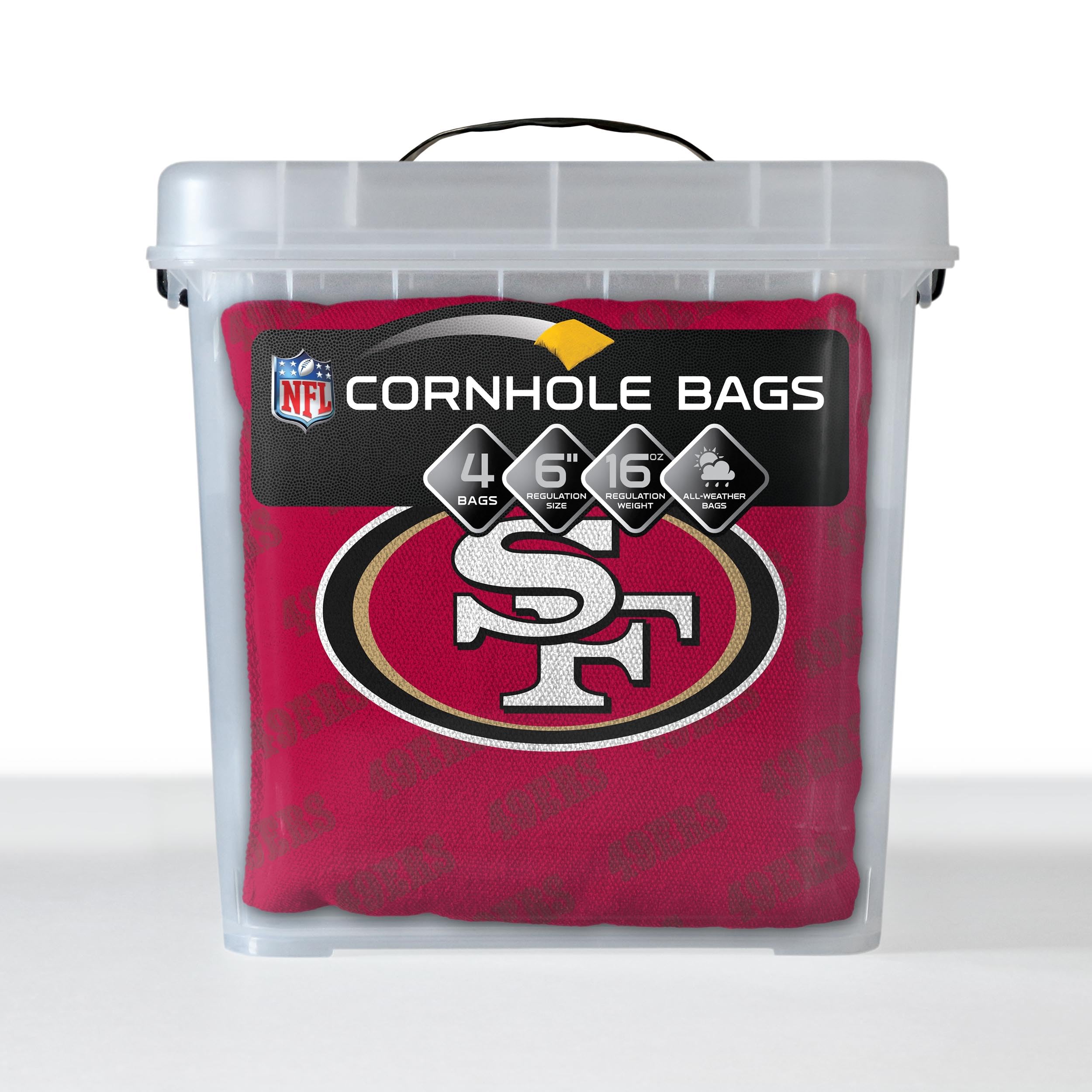 YouTheFan Offiziell Lizenziertes NFL Set mit 4 Cornhole Bags – Allwetterverordnung 15,2 x 15,2 cm Größe – entworfen in den USA