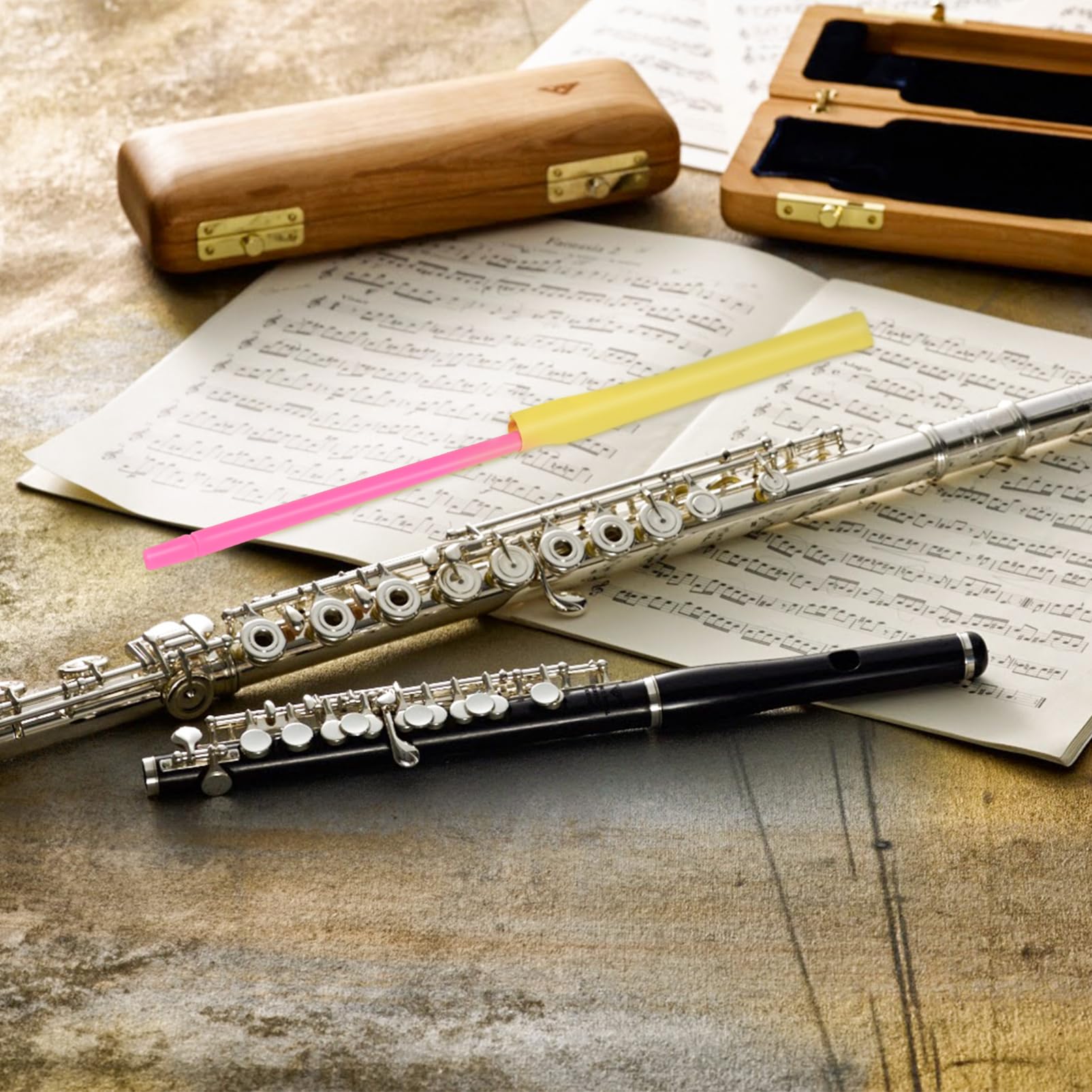 Yardwe Durable Flute Cleaning Stick Professional Flute Clean Rod for Cleaning Practical and Cloth Design Essential Tool for Students and Wind Instrument Players