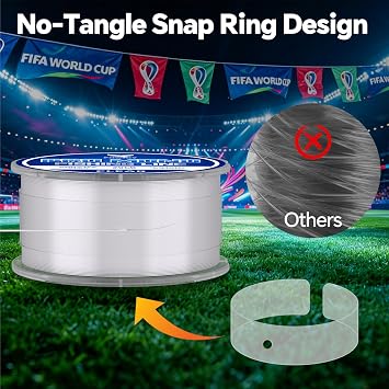 Monofilament Fishing Line with Knot Guide Card, Tangle-Free Snap Ring for No More Mess, Low Memory Smooth Casting Nylon Mono String, 15/20/30/50/80LB, 220-1050 Yards
