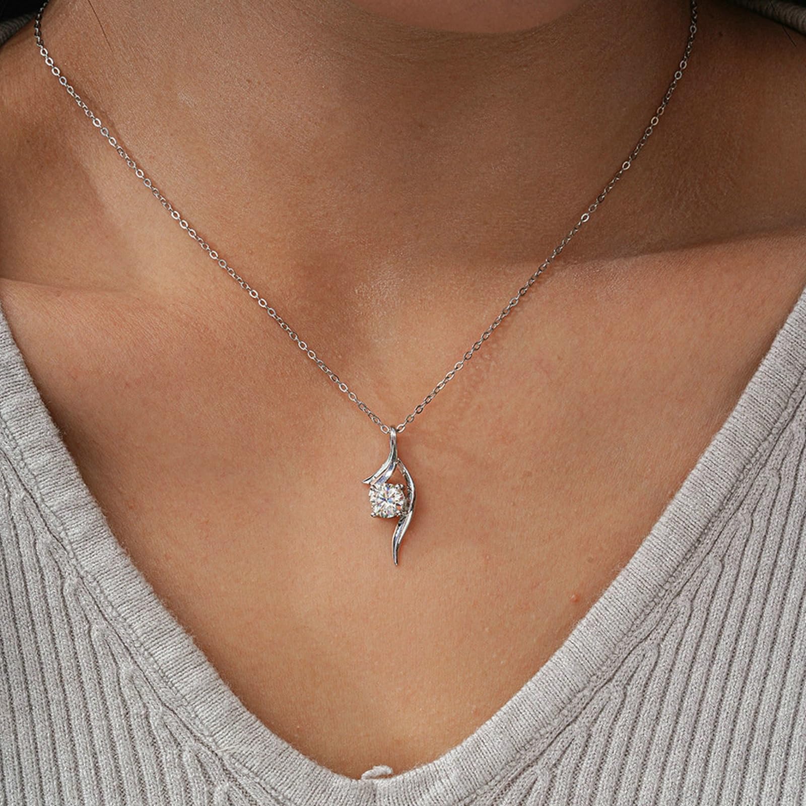 Wycian DEF - Collana in oro da donna con ciondolo a forma di simbolo dell'infinito in oro bianco 18 carati, 40 + 5 cm