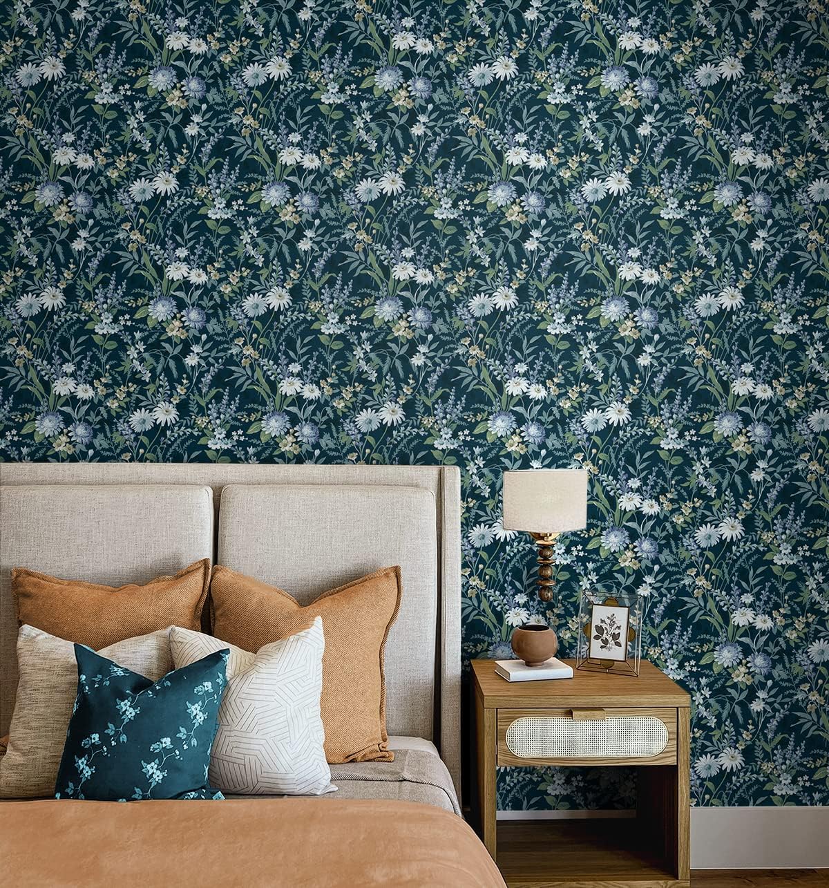 NextWall Vintage Floral Peel and Stick Wallpaper (Teal)