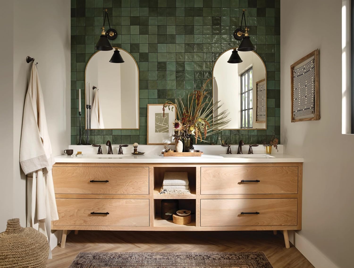 Moen Brantford Oil-Rubbed Bronze Two-Handle Widespread Bathroom Sink Faucet for 3-Hole Setups with Valve Included, TV6620ORB - Image 2