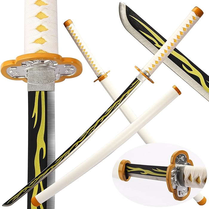 SV Handmade Anime Sword Cosplay Rengoku Kyoujurou Sword Katana 41 Inches,Collectible Gifts