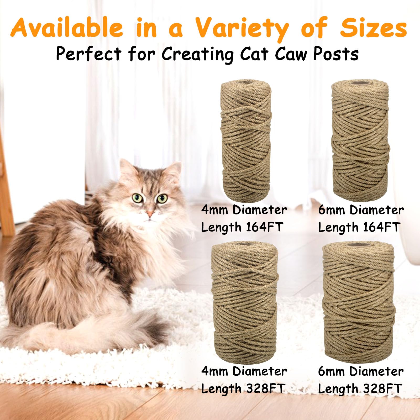 Snapklik.com : Jute Rope For Cat Scratch Post 1/4