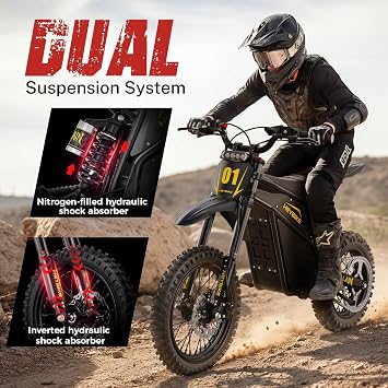 Heybike Villain Bicycle, 14 Motorcycle for Off-Road (Set of 2; Black+Yellow)