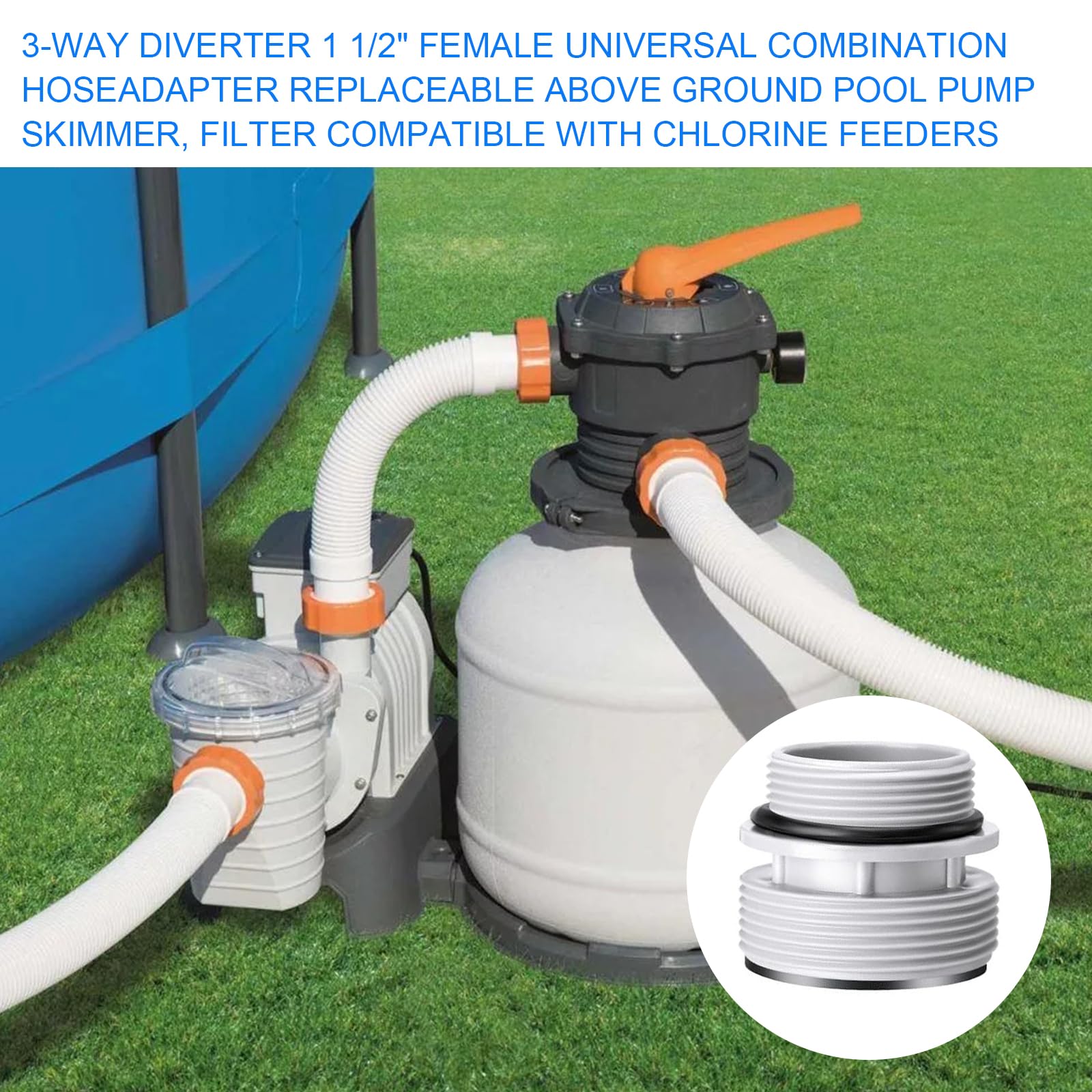 Generisch Kit de vannes de déviation de piscine avec adaptateur de tuyau
