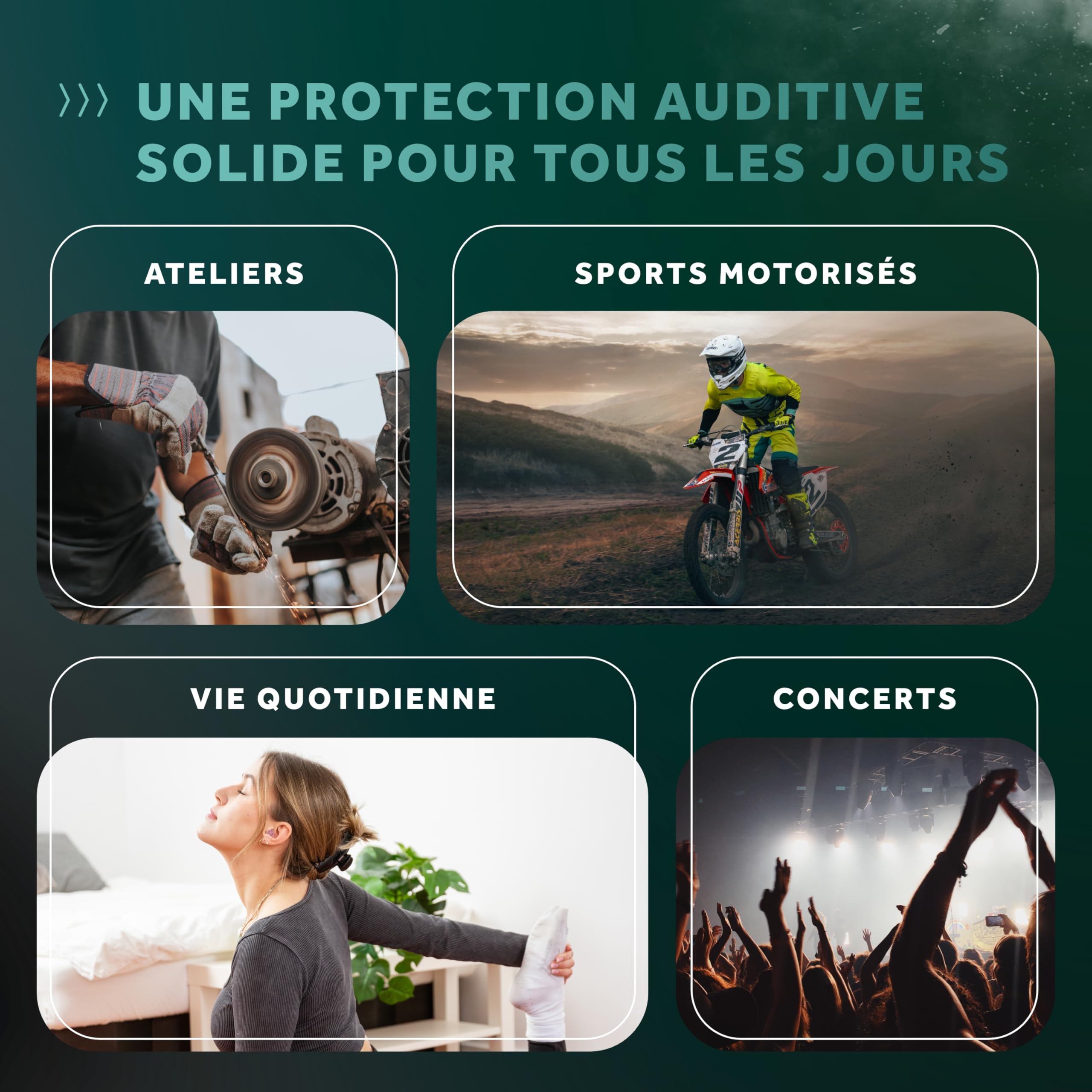 SCHALLWERK ® Strong+ Daily bouchon d'oreille avec une protection extra forte – atténue le bruit et maintient la qualité du son – idéal pour la musique, les festivals, le travail, l'apprentissage
