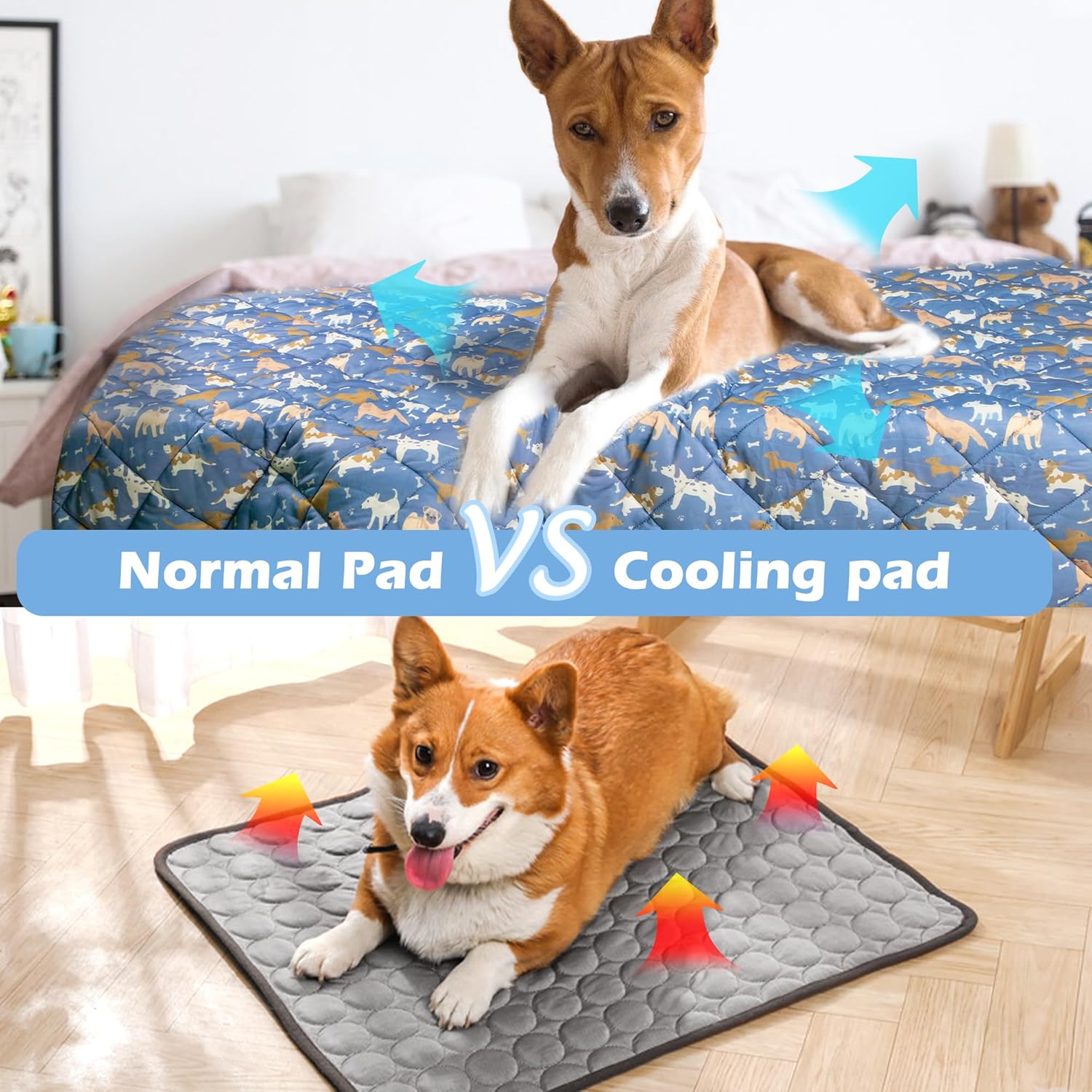 Dog Cooling Mat,Cat Self Cool Ice Pad,Lightweight Pet Cooling Pads Blanket Bed Cover,Puppies Summer Cool Tech Fabric,Washable Dog Sleeping Mat for Home & Outdoor,Keep Cool for Pets