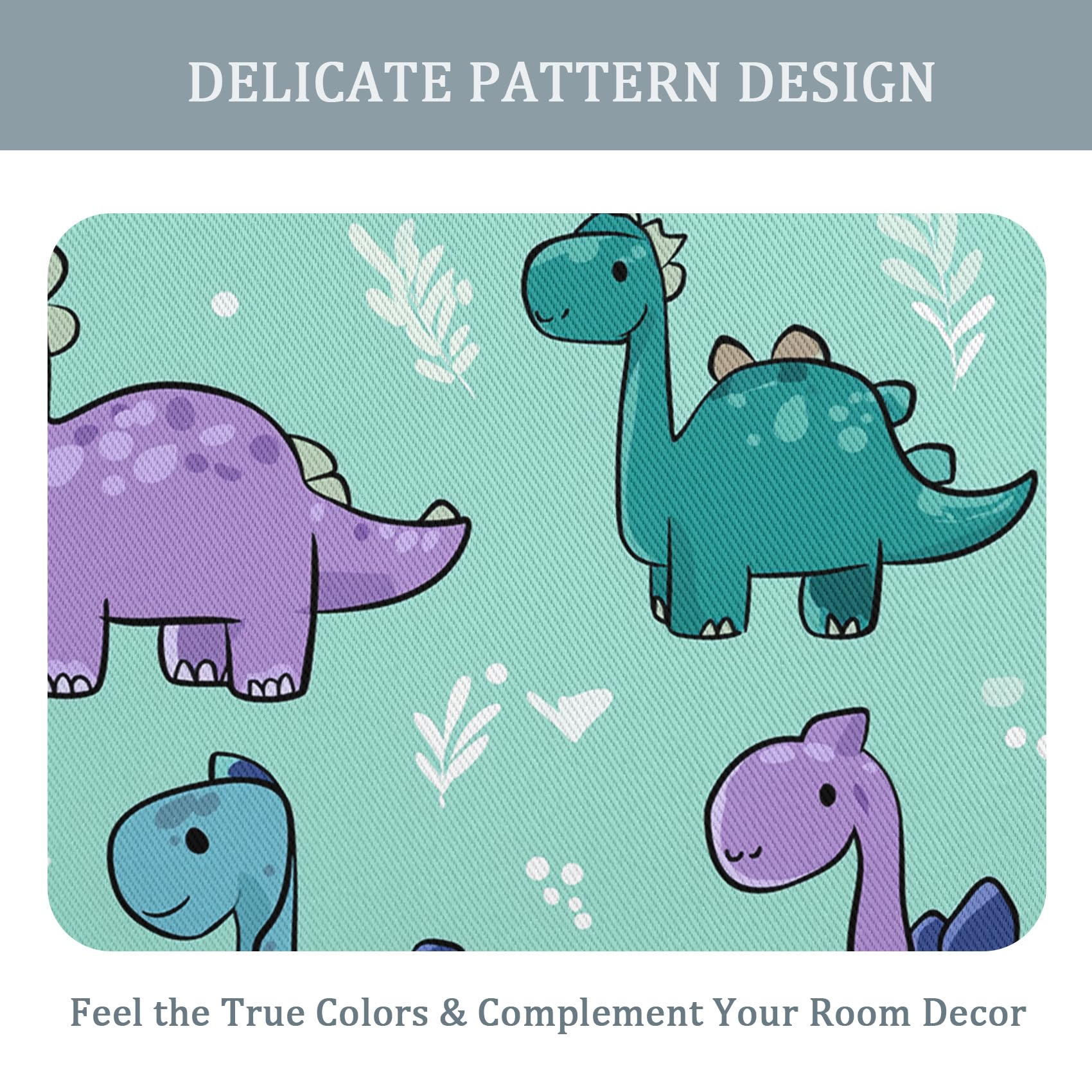 Générique Rideau Occultant Imprimé Dinosaure Enfant, Rideaux à Oeillets Thermique pour Chambre Salon, Motif Animaux Cartoon, L 140 x H 160, 2 Pièces, Decoration Maison - F449