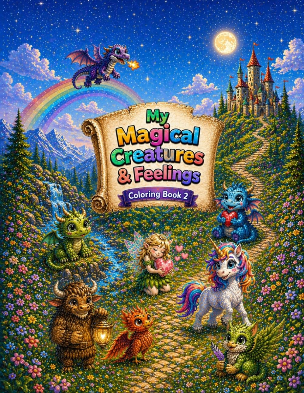 My Magical Creatures & Feelings – Coloring Book 2 | A Mindful Coloring Book for Kids to Explore Emotions, Creativity & Inner Strength: A calming and ... understand and express their feelings