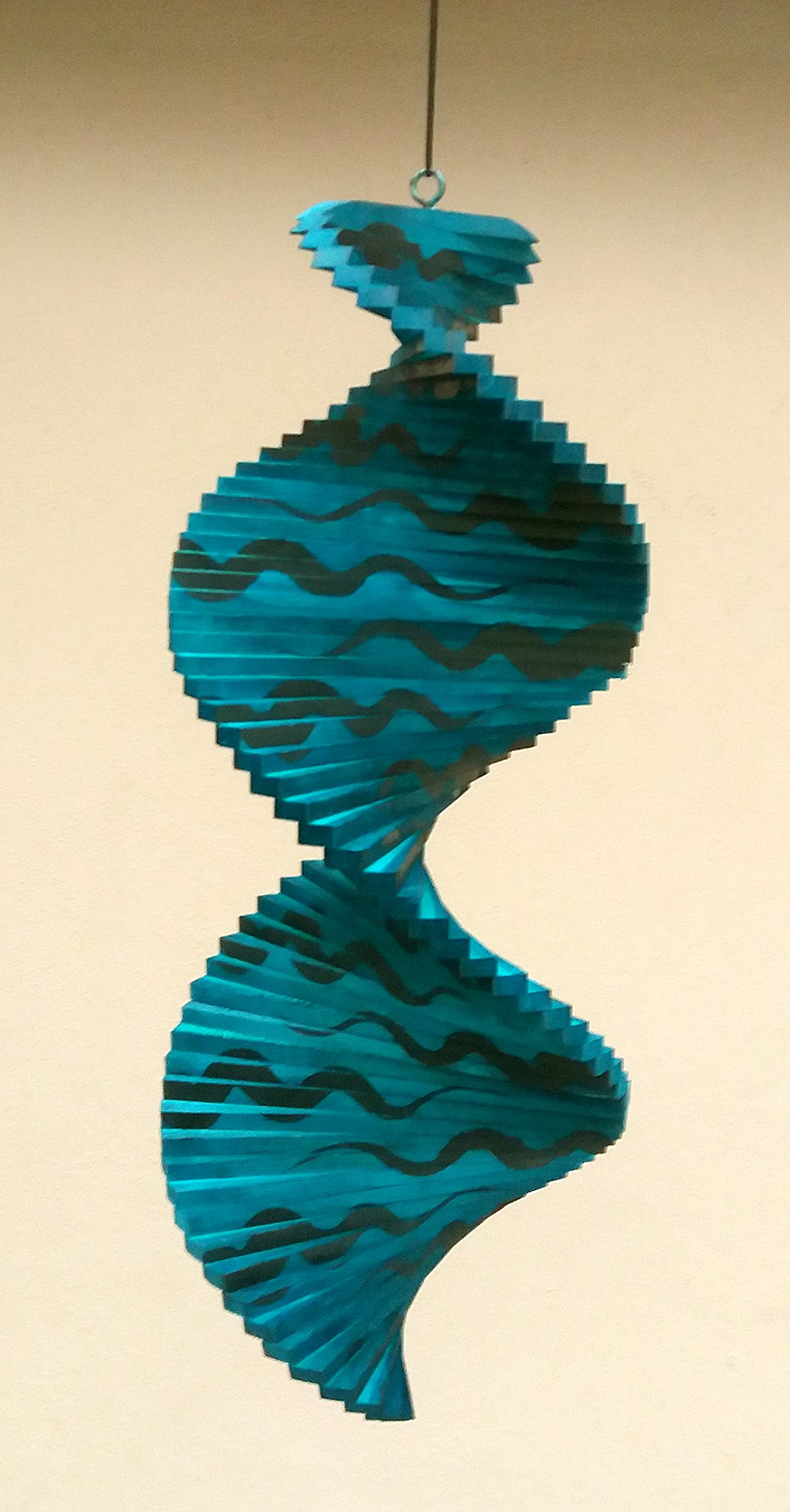 Plantation Designs Unusual Wind Twister Large Blue Black Spiral wind spinner Mobile 40cm