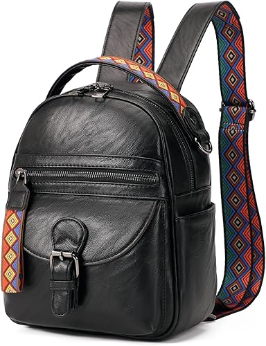 KL928 Mochila pequeña para mujer, mochila de hombro a la moda, Negro -, Mochilas Daypack