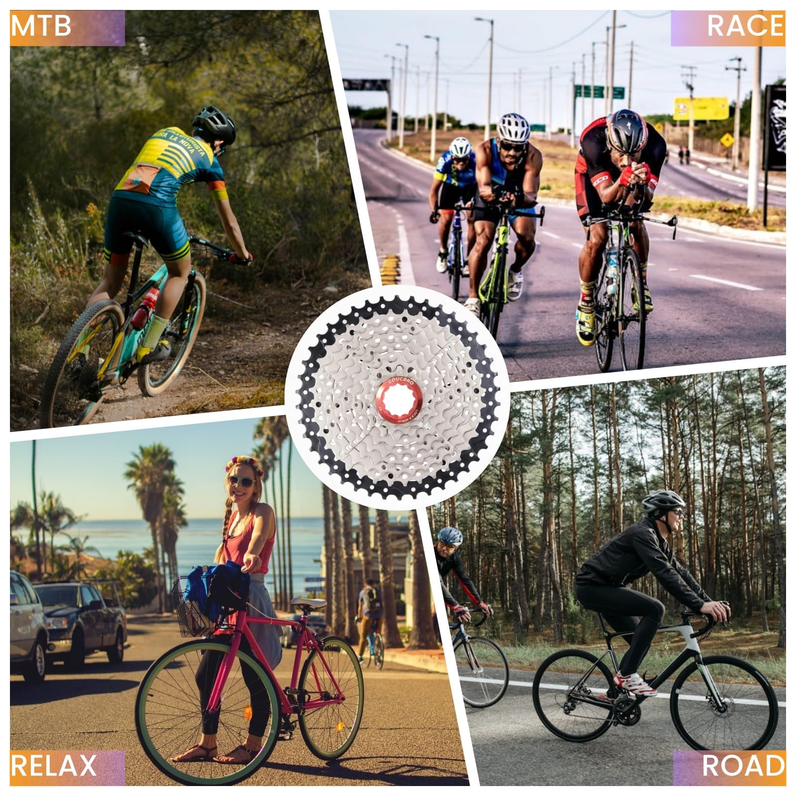Fahrradkassette 9-Gang-Kassette 11-32T, 11-36T, 11-40T, 11-42T, 11-46T, 11-50T Fahrradkassetten & Freiläufe, passend für Mountainbike, Rennrad