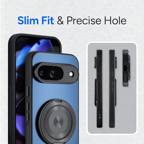 Phone Case for Google Pixel 9, [Compatible with Magsafe][Full Camera Protection],Anti-Fingerprint Shockproof Phone Cover with Stand, Lightweight Case for Women and Men (Google Pixel 9)